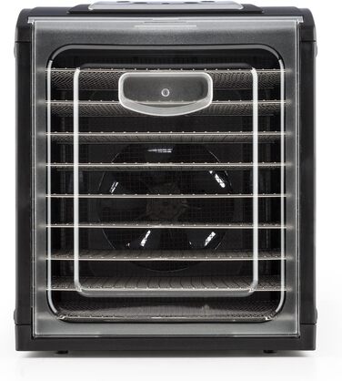 Сушарка для продуктів Klarstein Dörrautomat: 9 ярусів, 700 Вт, з нержавіючої сталі, сенсорне управління, чорний колір