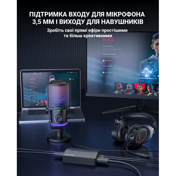 Пристрій захоплення відео Fifine V3 Game collection card