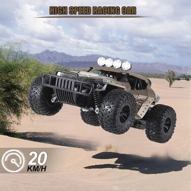 Радіокерований позашляховик Monster Truck 2.4GHz до 20 км/год з двома акумуляторами (60 хв гри), для хлопчиків та дівчаток від 6 років - Модель 2025