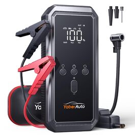Портативний пусковий пристрій YaberAuto YA70 з компресором 150 PSI, Powerbank 21800mAh, ліхтарик 300 Lumen, LCD екран