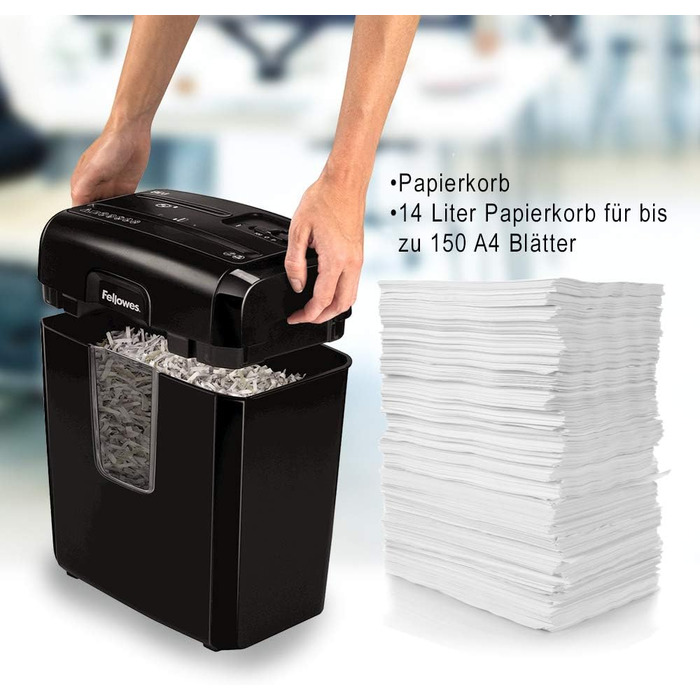 Fellowes Шредер для документів P4, чорний – Cross Cut, 15 л, знищення кредитних карт та скріпок