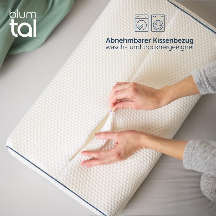 Ортопедична подушка Blumtal з підтримкою шиї - подушка з Memory Foam, сертифікат Oeko-TEX, для зняття болю в шиї, ергономічна подушка для тих, хто спить на боці, розмір 60x36x13 см