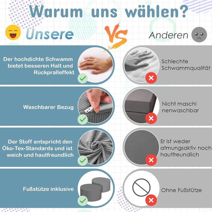 Дитяче ігрове диван-ліжко модульне, 15 частин, сірий, з сертифікатом Oeko-Tex® 100