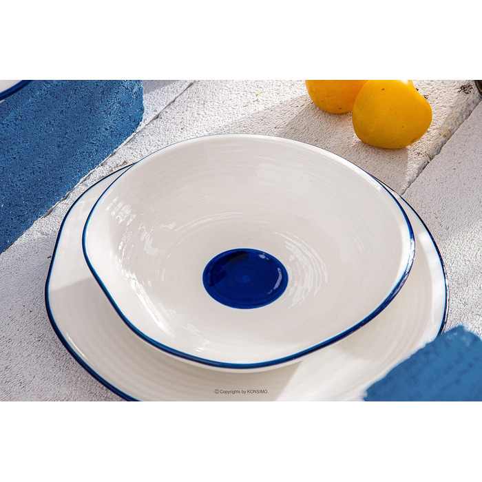Набір посуду 6P - KROG Набір тарілок для мікрохвильової печі 18 шт. - тверда порцеляна ручної роботи - неправильної форми (27 шт. )