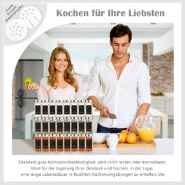 Набір для спецій на 35 відділень з нержавіючої сталі, кутовий, з поворотними кришками та великими воронками