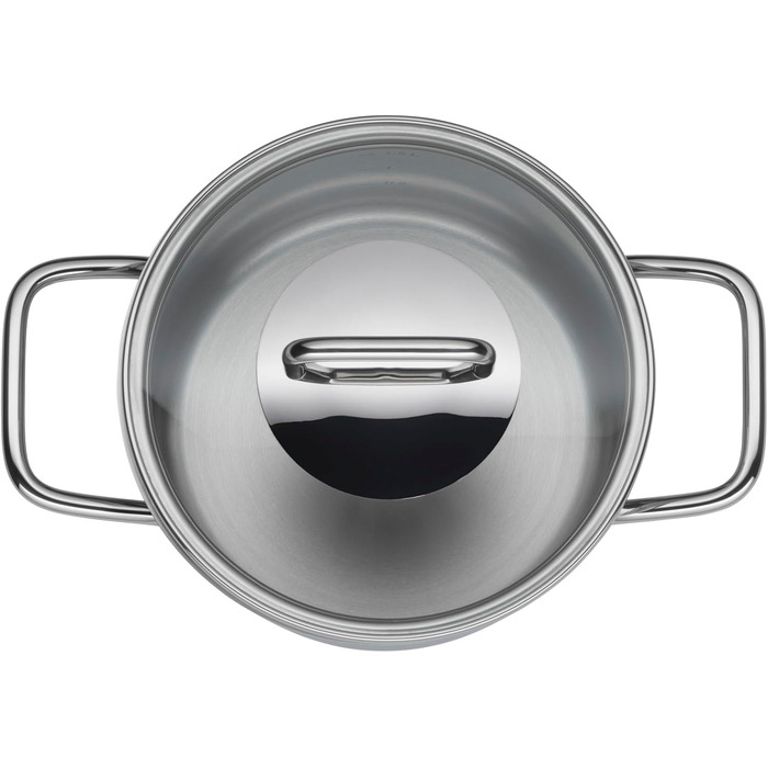 Набір кухонного посуду Silit Extra Cook: каструлі 16/20/24 см з кришкою, ковшик 16 см, мірна шкала, широке вушко, придатний для миття в посудомийній машині, з нержавіючої сталі Crominox