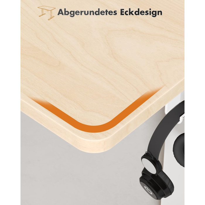 Електричний регульований стіл Devoko 120x60 см: офісний, для комп'ютера, з пам'яттю висоти, стоячий, бежевий