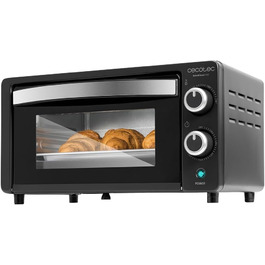 Електрична піч Cecotec Bake&Toast 1090 Black, 10 л, 1000 Вт, таймер 60 хв, регулювання температури до 230ºC, дека, решітка-гриль та щипці з ручкою