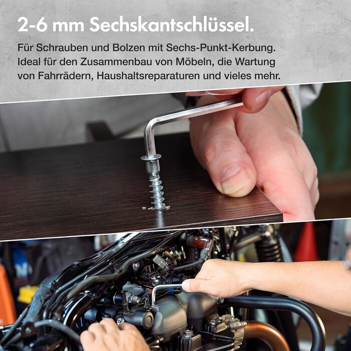 Набір інструментів VonHaus 120 предметів в кейсі: LED ліхтарик, рулетка 3м, шестигранники, DIY для початківців