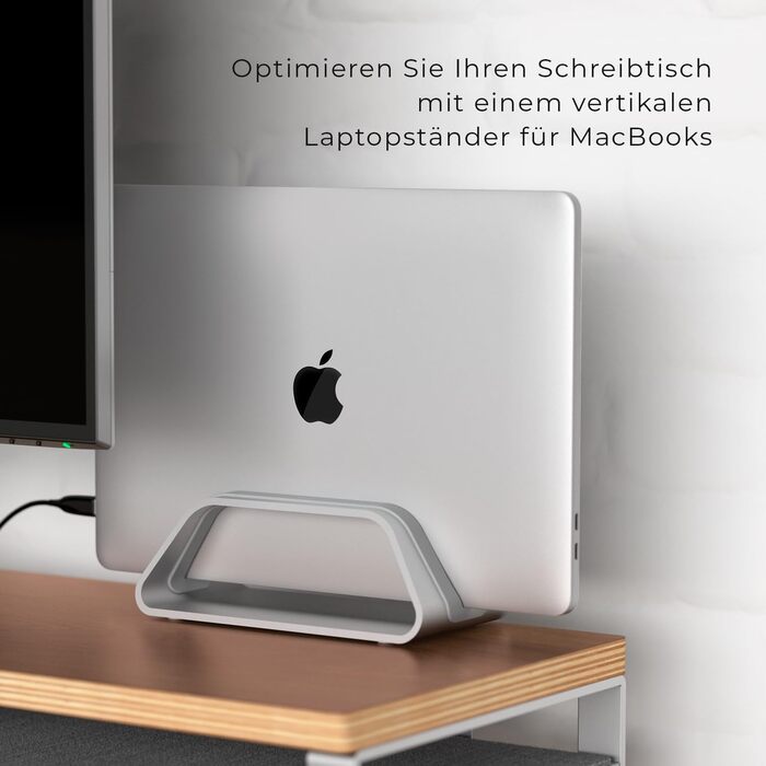 Підставка для ноутбука Vertikaler: стильна підставка для MacBook, MacBook Air, MacBook Pro (алюміній, срібло)