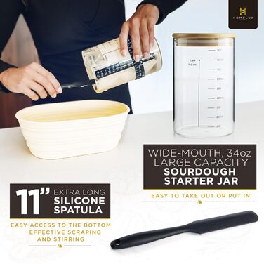 Набір для закваски HOMELUX THEORY: 14 предметів для випікання хліба та закваски (жовтий)