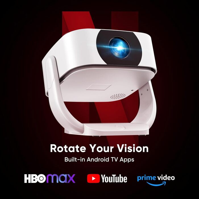 Міні-проектор Beamer 4K 1080P з Wi-Fi/BT, електронним фокусом/автоматичною корекцією трапецеїдальних спотворень, 50% зумом, 270° обертанням для домашнього кінотеатру/відпочинку на природі, сумісний з ноутбуком/смартфоном/мишею