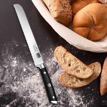 Набір кухонних ножів SHAN ZU з бруском, 14 предметів. Професійний німецький набір ножів для кухні з бруском, дерев'яний, сріблястий.