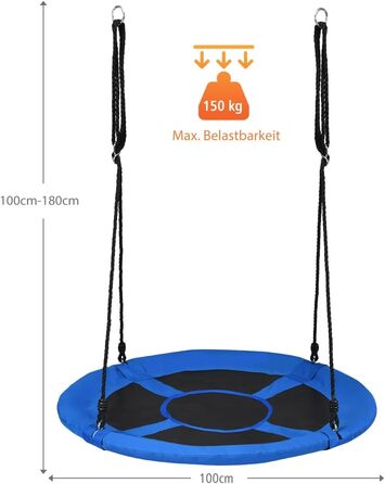 Шоукель DREAMADE для саду: регульована висота, діаметр 100 см, до 150 кг, для дітей та дорослих (блакитний)