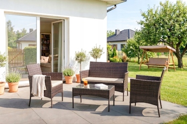 Комплект садових меблів із техноротанга MEBEL ELITE, коричневий, 4 предмети