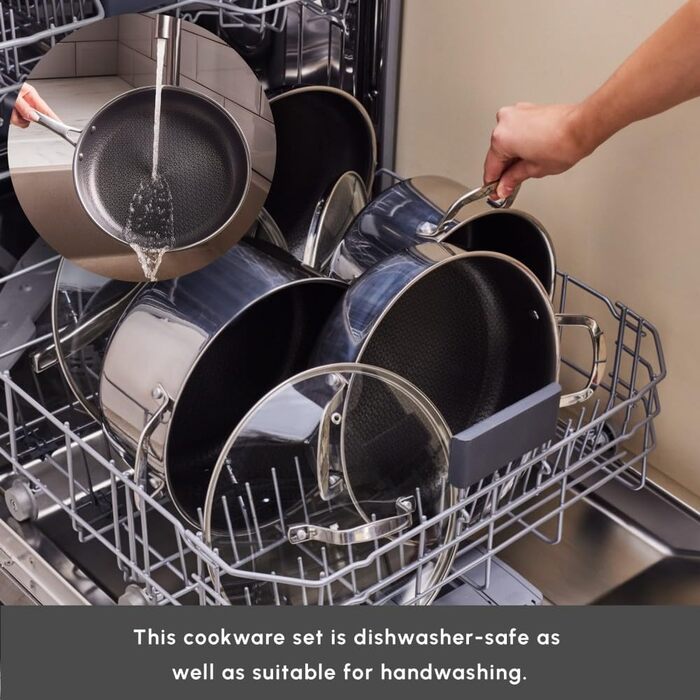 Набір каструль та сковорідок Karaca Ceramica Steel 3Ply: 7 предметів з нержавіючої сталі та керамічним покриттям