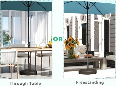 Підставка для парасольки Helios&Hestia Robuster, пластикова, заповнюється водою/піском, для вулиці, 31,8 кг, бронза