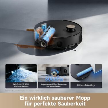 Робот-пилосос Dreame Aqua10 Roller: потужність 30000Pa, самоочищення, автоматичне випорожнення, керування голосом, чорний