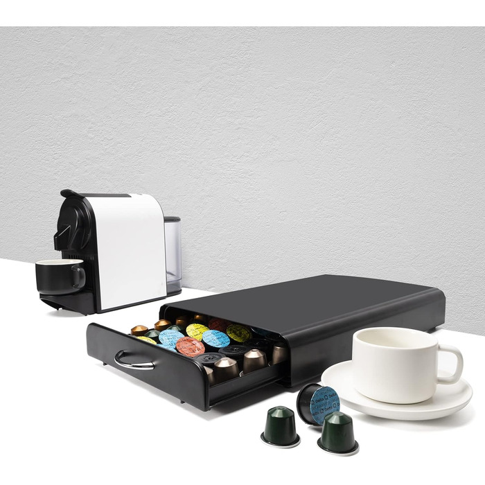 Організатор для капсул Nespresso, металевий, чорний, на 60 штук