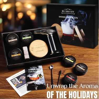 Набір для копчення коктейлів Bouron: факел та 4 види тирси для приготування димних напоїв