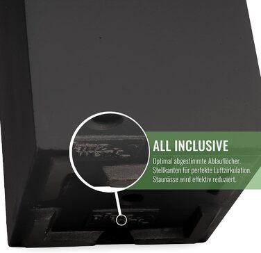 Планцверк® Горщик для рослин конічної форми з фібергласу, 70x33x33 см. Стійкий до погодних умов, преміум-якість, покриття Lotus-Effekt. Антрацит, 70 см