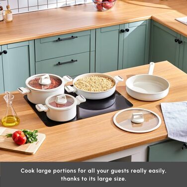 Набір посуду Karaca Valenti: 7 предметів, керамічне покриття SwissCrystal, антипригарне, з кришками та сковорода