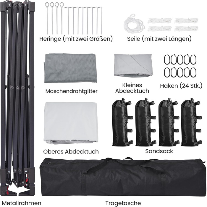 Павільйон Yaheetech 3.3x3.3м, водовідштовхуючий, з москітною сіткою, регульована висота, для саду та відпочинку