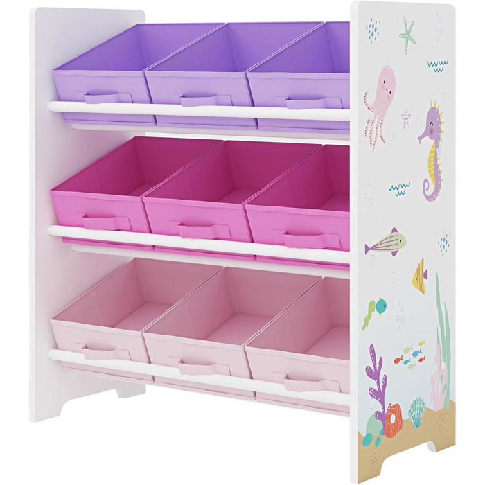 Регулятор для дитячої кімнати en.casa Boiro з 9 коробками для іграшок, 60 x 62 x 30 см, дизайн 