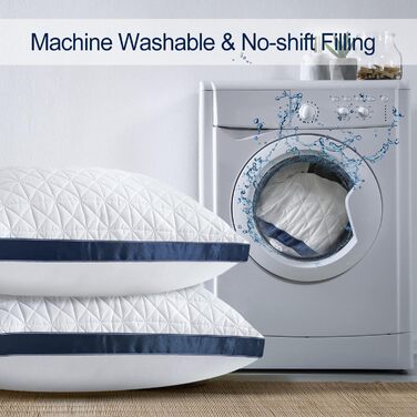 Подушки для сну 40x80 см, 2 шт. - ортопедичні подушки для тих, хто спить на боці з мікрофібровою начинкою, дихаючі, м'які та підтримують. Колір: морська хвиля