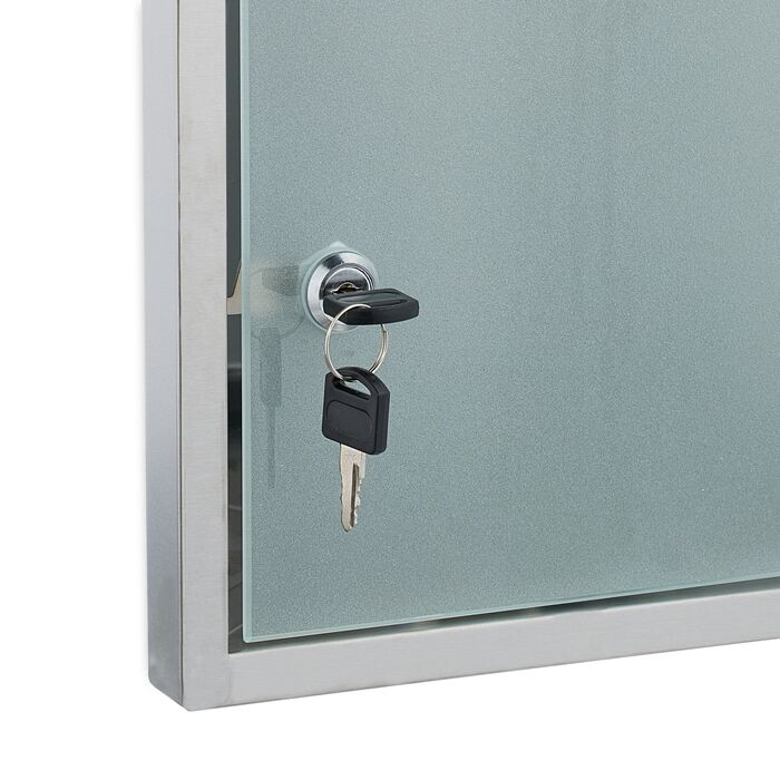 Шафка для медикаментів Relaxdays зі скляними дверцятами