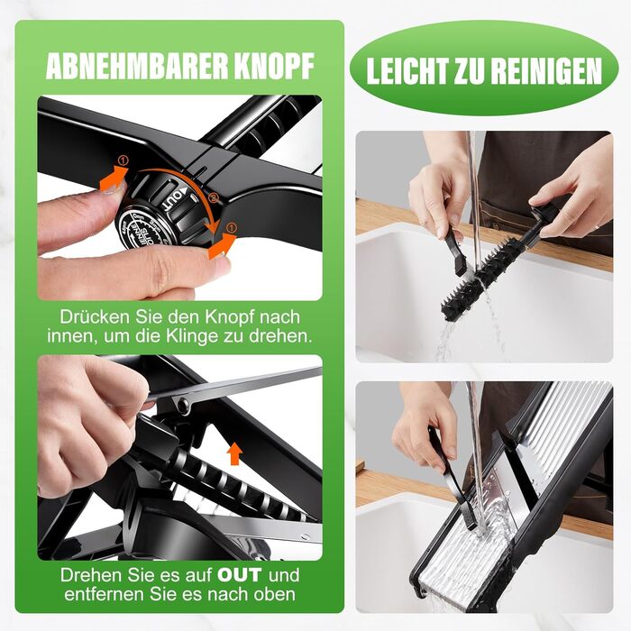 Машхоум (Masthome) тертка для овочів 5-в-1 Mandoline, з нержавіючої сталі, регульована, для овочів, фруктів, картоплі, помідорів, цибулі, 40см