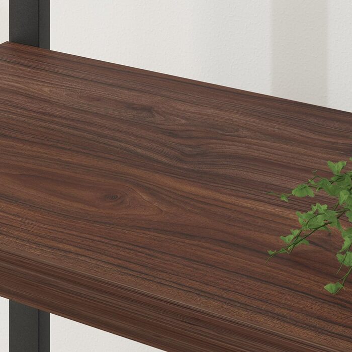 Стелаж LVB з 6 полицями для вітальні, офісу, кухні. Стелаж-стінка з дерева, горіх, 180 см