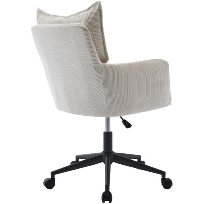 Офісний стіл Pascal Morabito BATARU - крісло з велюру, кремово-чорне, регульована висота