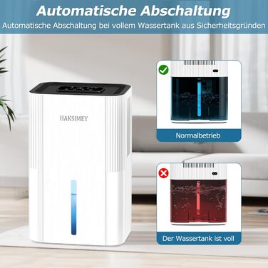 Електричний осушувач повітря 2800 мл з функцією відтавання та таймером, тихий осушувач для дому, підходить для підвалу, ванної кімнати, з 7-кольоровим LED-підсвічуванням та нічним режимом