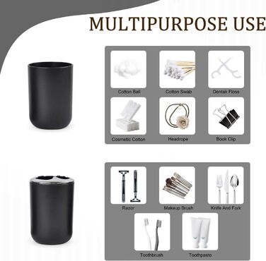 Набір аксесуарів для ванної кімнати CERBIOR, 6 шт. (Морська синя/Королівська синя): дозатор мила, тримач для зубних щіток, стакан для зубних щіток, мильниця. Чудовий подарунок для дому.