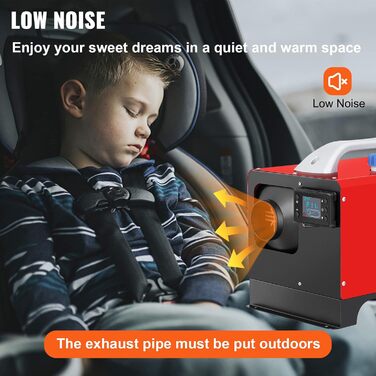 Електрична дизельна повітряна опалювальна установка VEVOR 12V 5kW з LCD-дисплеєм та пультом дистанційного керування Bluetooth