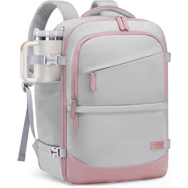 Рюкзак для ручної поклажі LOVEVOOK 40L, сірий/рожевий, для ноутбука 17.3