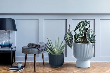 Квітчар з підставкою, пластиковий горщик для квітів, великий горщик для рослин (DBMIS Антрацит, діаметр 40 см)