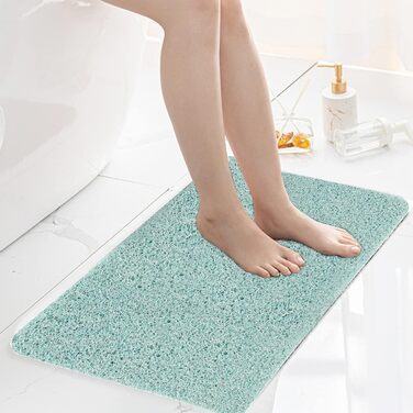 Нековзний килимок для душу Bylphy, протиковзкий килимок для ванни з масажним ефектом, килимок для душу з ПВХ-люфи, швидковисихаючий килимок для ванної та вологих приміщень (зелений, 60 х 40 см)