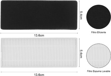 Набір аксесуарів Dinggreat Запасні частини для робота-пилососа Yeedi K650-комплект з 1 основної щітки, 4 фільтрів, 6 бічних щіток, 4 прокладок з мікрофібри, 1 чистячої щітки