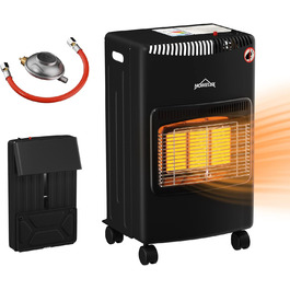 Газова теплова гармата HOMELUX 4200 Вт для дому з інфрачервоним керамічним пальником, шланг та редуктор, чорна