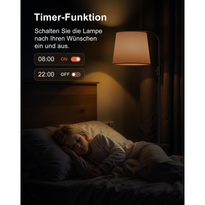 Світлодіодна торшер DUSKTEC RGB для вітальні, смарт-лампа з димером, керування через додаток, тепле та холодне біле світло, 10W, 1200LM, аркова лампа для читання, приліжкова лампа