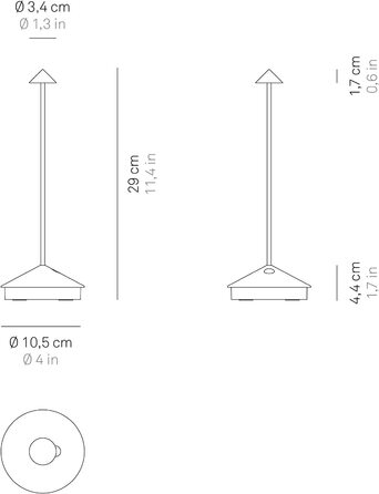 Zafferano Pina Pro: Бездротова LED-лампа для дому та саду з регулюванням яскравості, чорна