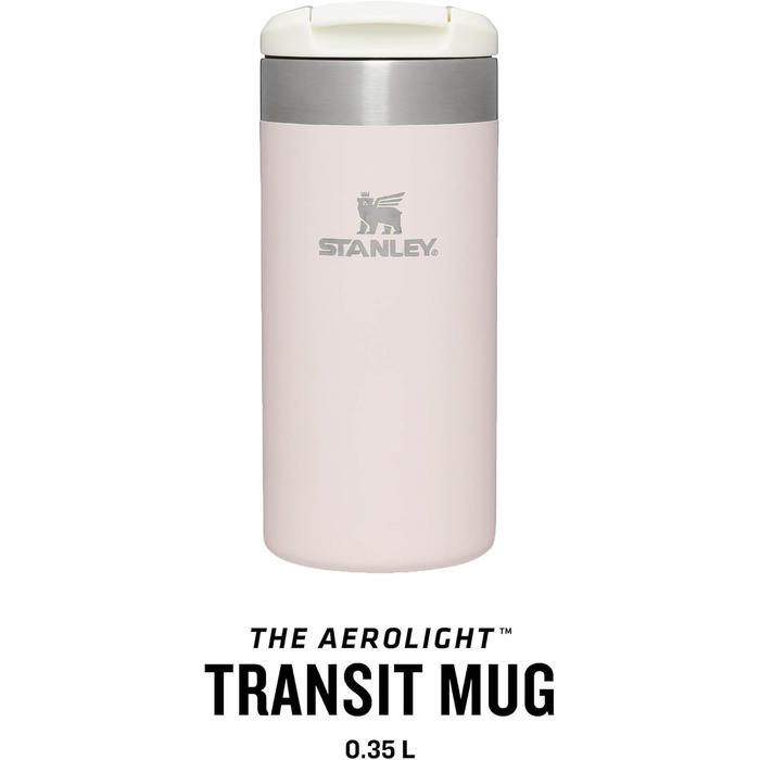 Термокружка Stanley Aerolight Transit 0.47L (350 мл) – Рожевий кварц – Зберегає тепло 6 годин, сумісна з тримачами в авто