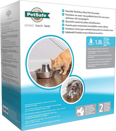 Керамічна поїлка PetSafe Streamside, Підходить для котів та маленьких собак, Безшумна робота, об'єм води 1,8 л