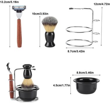 Чоловічий набір для гоління Zerodis 4в1 з підставкою, щіткою та стаканом