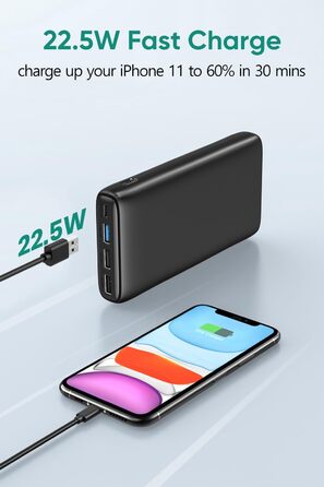 Вт PD, 4 порти, сумісний зі смартфонами та планшетами, 26800mAh, 22,5