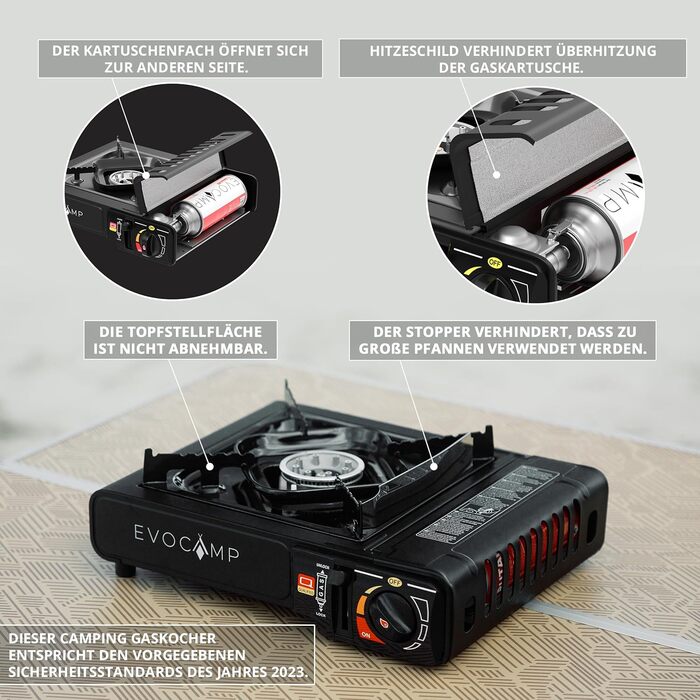 Газовий намет 1-flammig з Piezozündung, туристичний газовий балончик MSF-1a 227 g, туристичний намет з кейсом - ідеально для відпочинку на природі (1-flammiger газовий балончик + 4 газових картриджів)