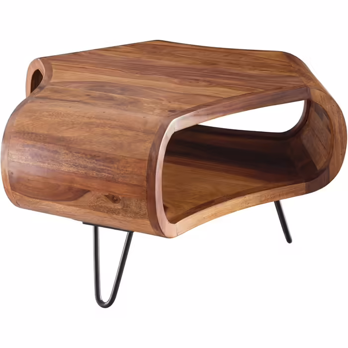 Журнальний стіл KADIMA Design 55x38x55 см з масиву шишаму для вітальні