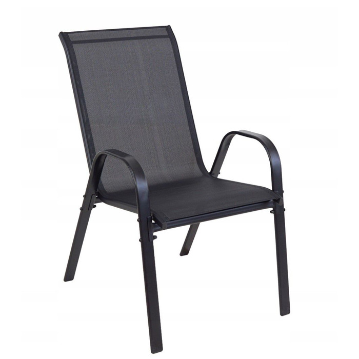 Комплект садових меблів із металу Kontrast, чорний, 3 предмети